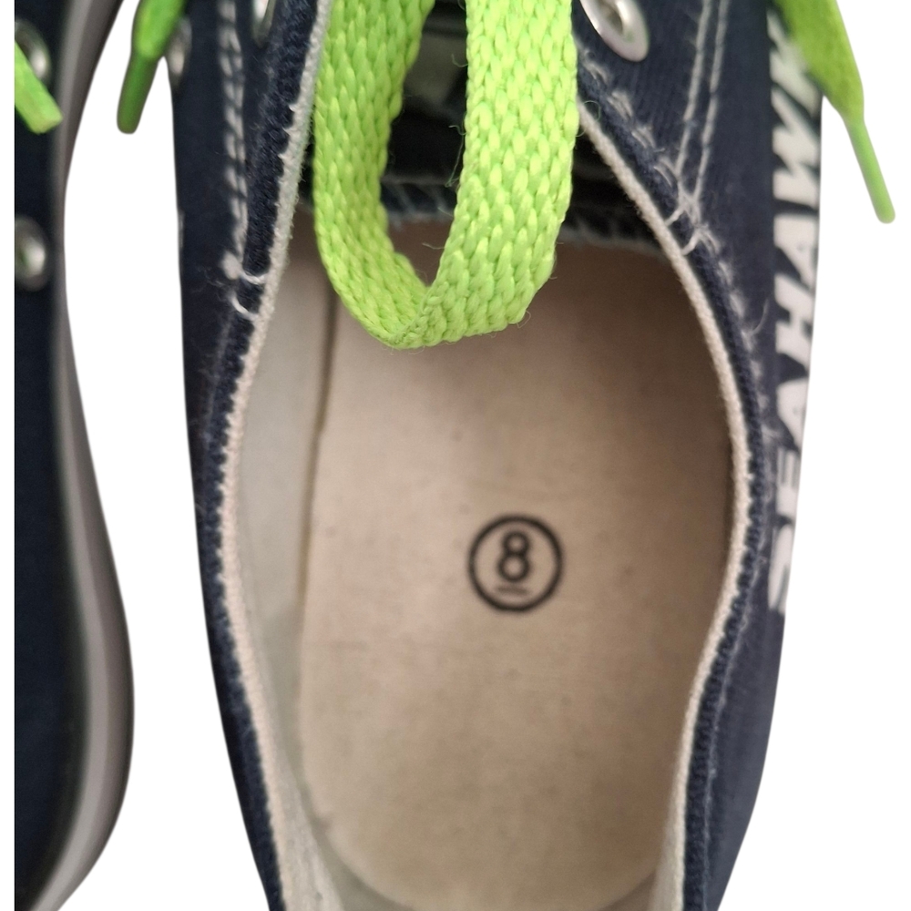 Seattle Seahawks Blue Low Top Woman's Sneakers - Size 8 - Athletic, Sports - Picture 6 of 7